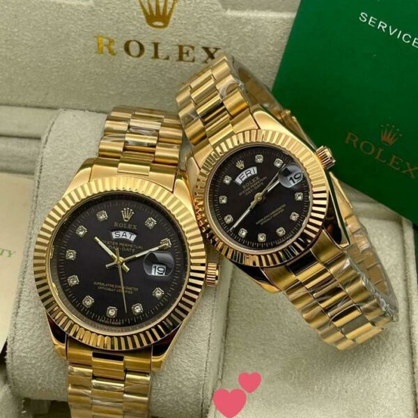 Rolex Gold Plated Couple Watches